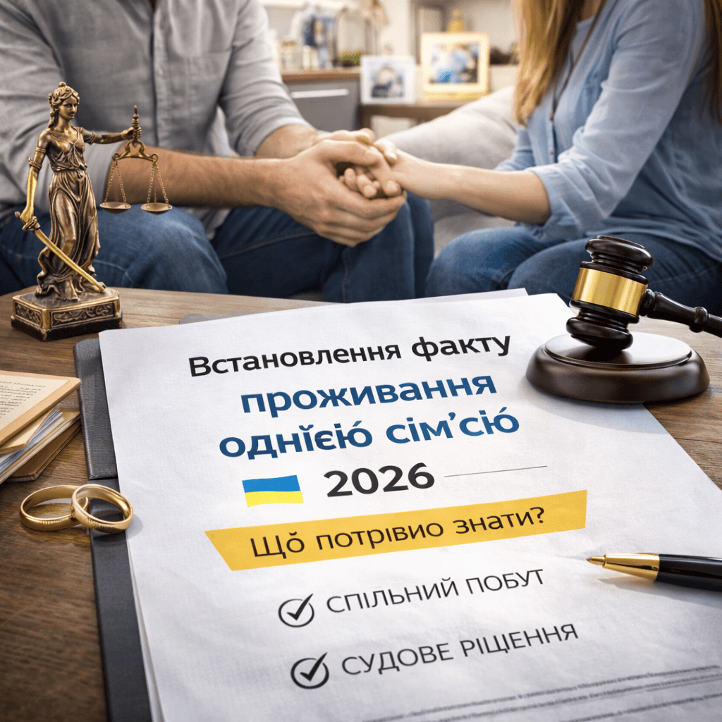 Встановлення факту проживання однією сім’єю без шлюбу у 2026 році через суд